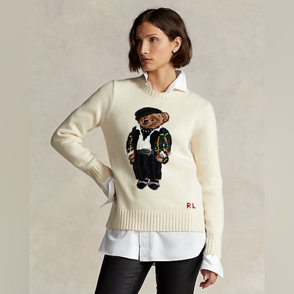 Ralph Lauren Polo Bear Sweater Size XL Cashmere Blend